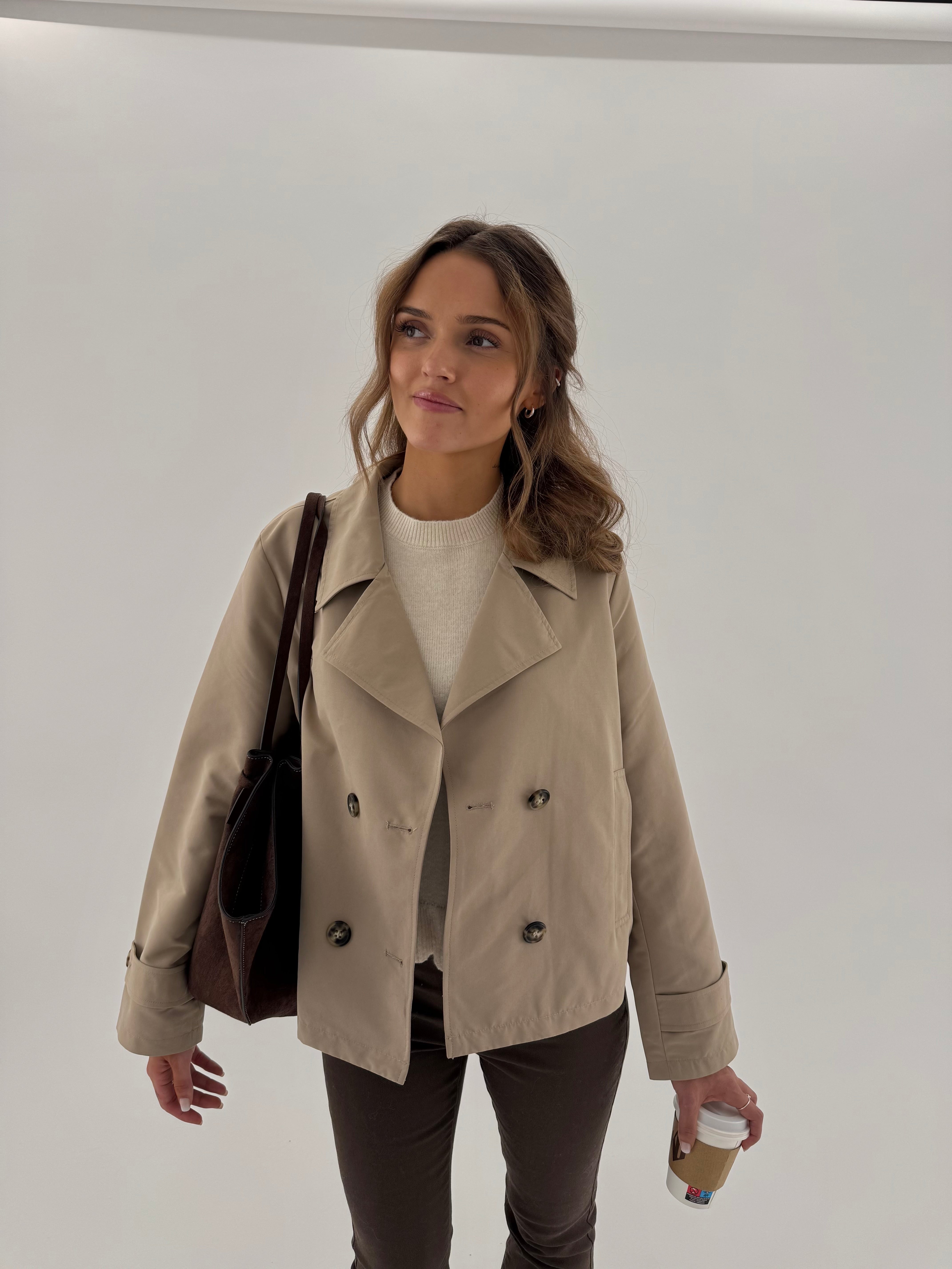 VMCHLOEMIA TRENCHCOAT - Silver Mink